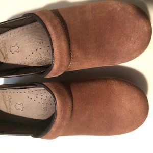 Dansko Brown Suede Clogs